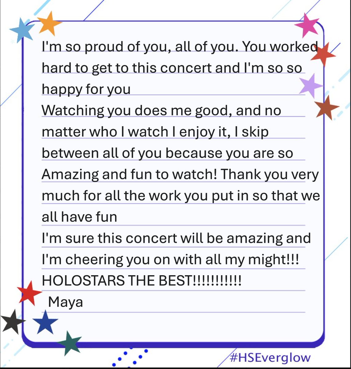 #HSEverglow  love the boys proud of them and the mane sans and staff 
i cheer with all my might 
HOLOSTARS THE BEST!!!❤️💙🧡💖🩷❤️💜💛🖤💚💙❤️🌟✨🌟✨🌟✨🌟✨🌟✨
#HolostarsEN
