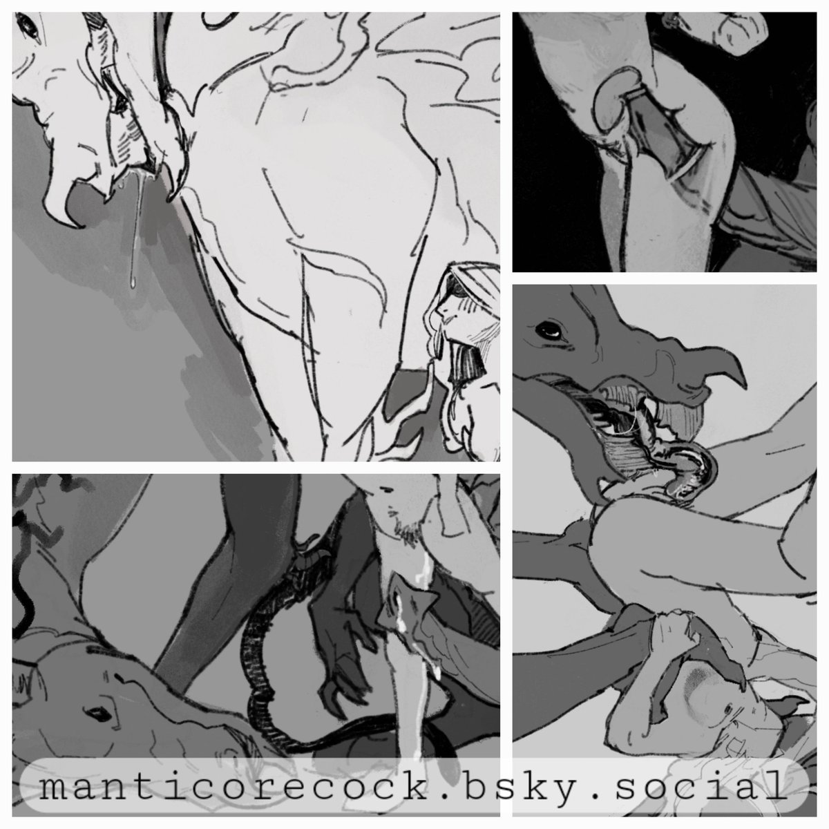 ManticoreCock's tweet photo. Hey everyone, I made a nsfw bluesky and will be moving over there. I'll still be posting my art here but i can't promise consistency lol https://t.co/jGqRcCYLw1

Anyways, here's some monsterfucking featuring my ocs Morakt &amp; Dein (He/They) https://t.co/FkVRco0CdR