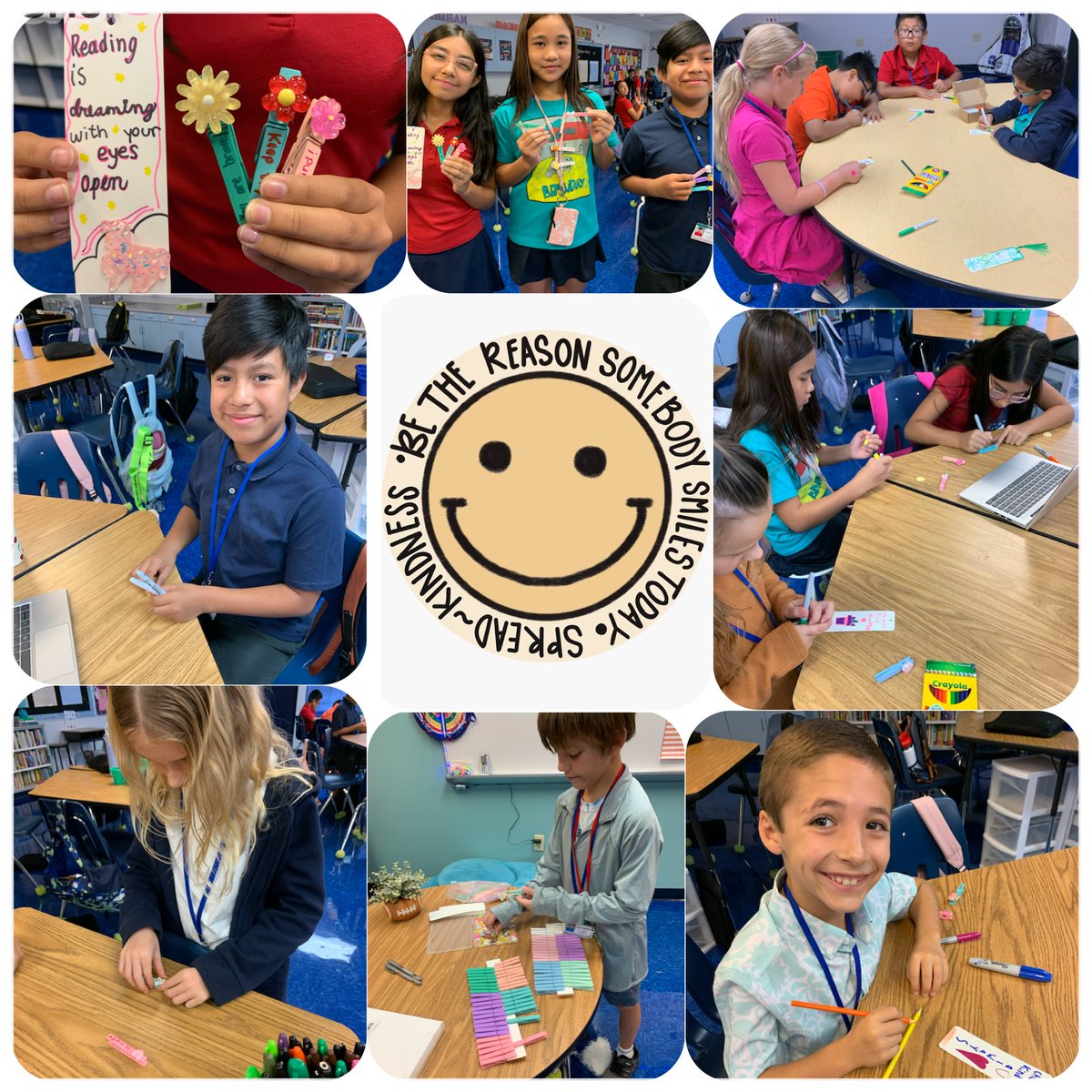 Kindness is powerful 💛 At our first Club mtg, we discussed the meaning of kindness &amp; made bookmarks + pins to spread it—one act at a time, the ripple effect begins! 🌟 #SpreadKindness <a href="/TommieBarfield/">Tommie Barfield</a> <a href="/TheLeaderinMe/">The Leader in Me</a>
