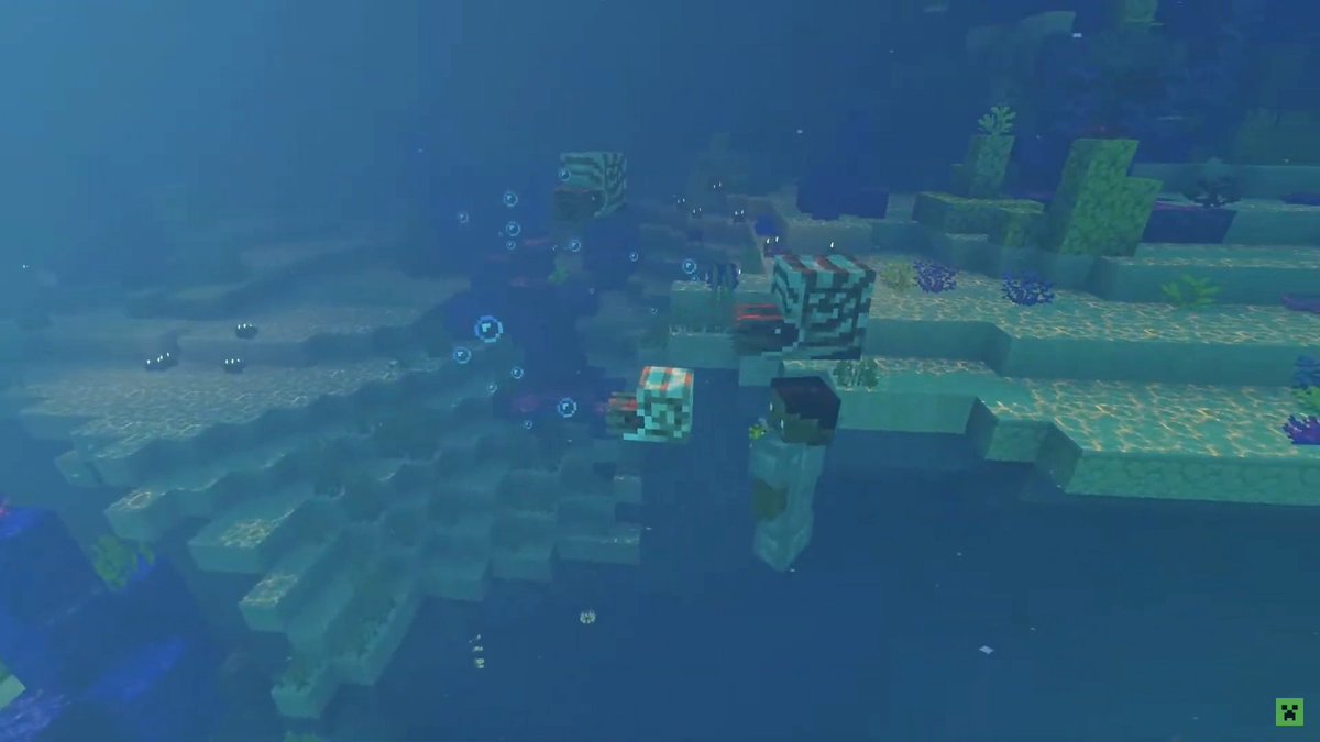 【新モブ「オウムガイ」】

◆海洋バイオームにスポーン

◆フグを与えることで手懐けられる
・手懐けたオウムガイには鞍や鎧を装備可能

◆鞍を装備したオウムガイに乗ることができる
・プレイヤーが向いている方向に移動可能
・移動速度はプレイヤーが泳ぐよりも速い