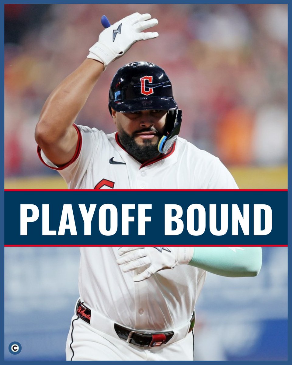 clevelanddotcom's tweet photo. They did it! With a thrilling 3–2 win over Texas, the Guardians have officially clinched a postseason spot.

Picture: John Kuntz, https://t.co/a4YA4W2Cro https://t.co/V72Ibv6rai
