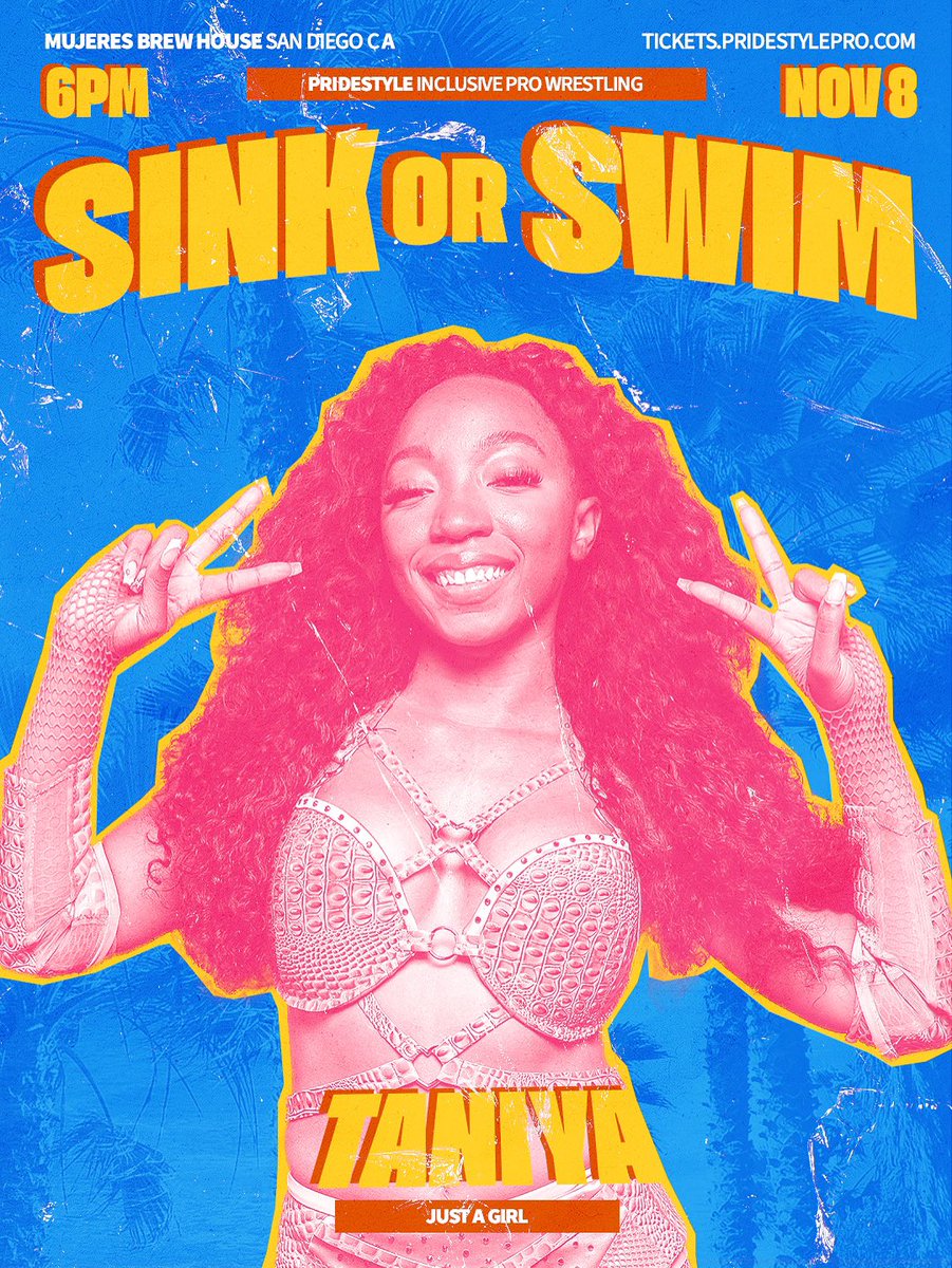 PrideStylePro's tweet image. Just a Girl 𝗧𝗔𝗡𝗜𝗬𝗔 live in San Diego!

Theres only two rules, 𝗡𝗢 𝗕𝗜𝗚𝗢𝗧𝗦 &amp;amp; 𝗕𝗔𝗡𝗚𝗘𝗥𝗦 𝗢𝗡𝗟𝗬!

DOORS &amp;amp; BAR OPEN AT 6PM

PrideStyle: 𝗦𝗜𝗡𝗞 𝗼𝗿 𝗦𝗪𝗜𝗠
Sat 11/8 • 6PM • Mujeres Brew House • San Diego
tickets.pridestylepro.com