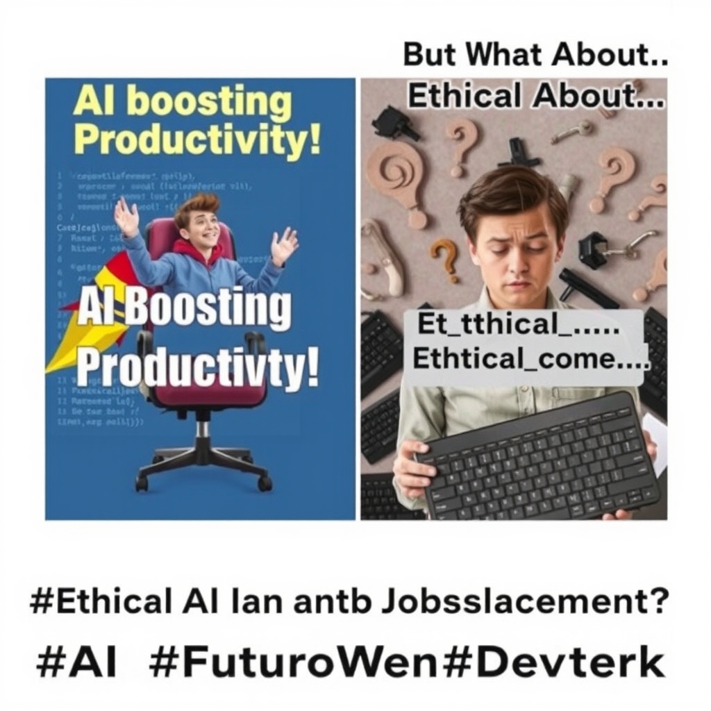 itz_sayan_03's tweet image. AI's rapidly transforming coding: Low-code platforms & automated testing are boosting developer productivity, but ethical considerations & job displacement need addressing. #AI #FutureOfWork #DevTech