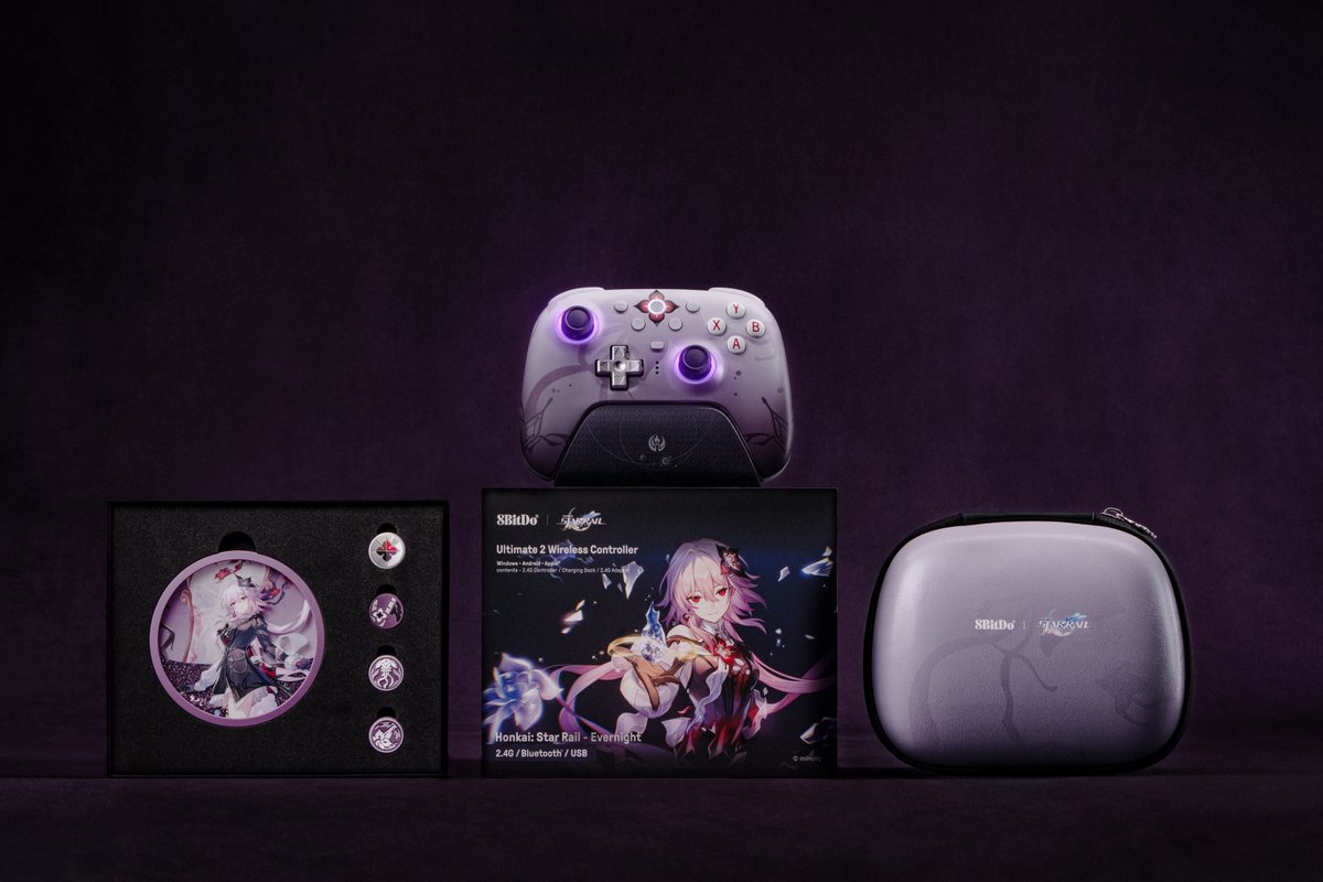 長夜月 崩壊スタ 8BitDo Ultimate 2 ワイヤレスコントローラー 長夜月モデルの『崩壊：スターレイル』コラボコントローラー「8BitDo