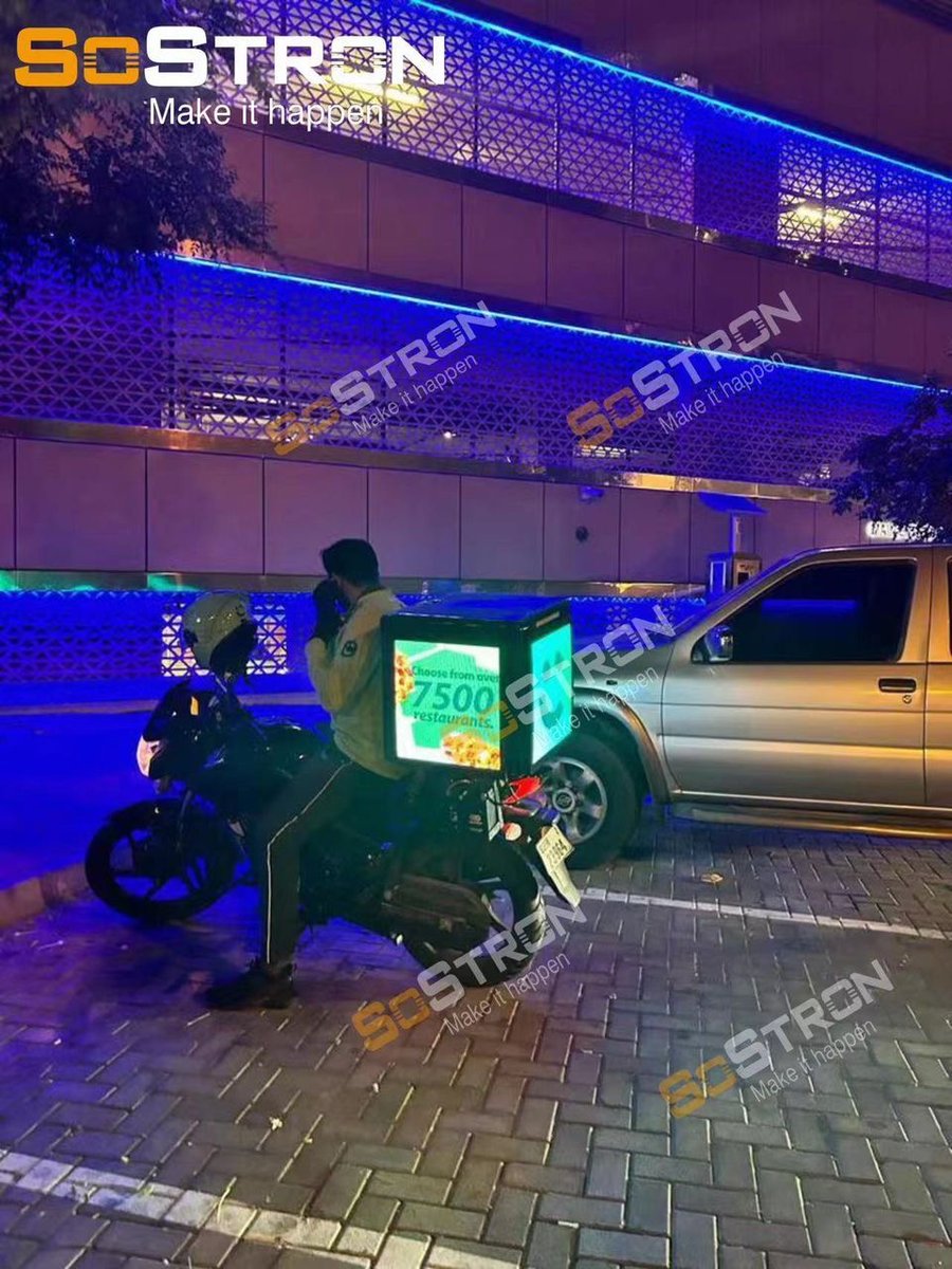 iamt410's tweet image. 🚴‍♂️💡 Your delivery isn’t just about food – it can deliver ads too!
3-side LED screens ✔️
Plays images &amp;amp; videos ✔️
Powered by the motorcycle ✔️

Where the rider goes, your brand goes. 🔥

#MobileAds #LEDDisplay #LEDscreens #ekranyLED #mobilescreens #advertising #sostron