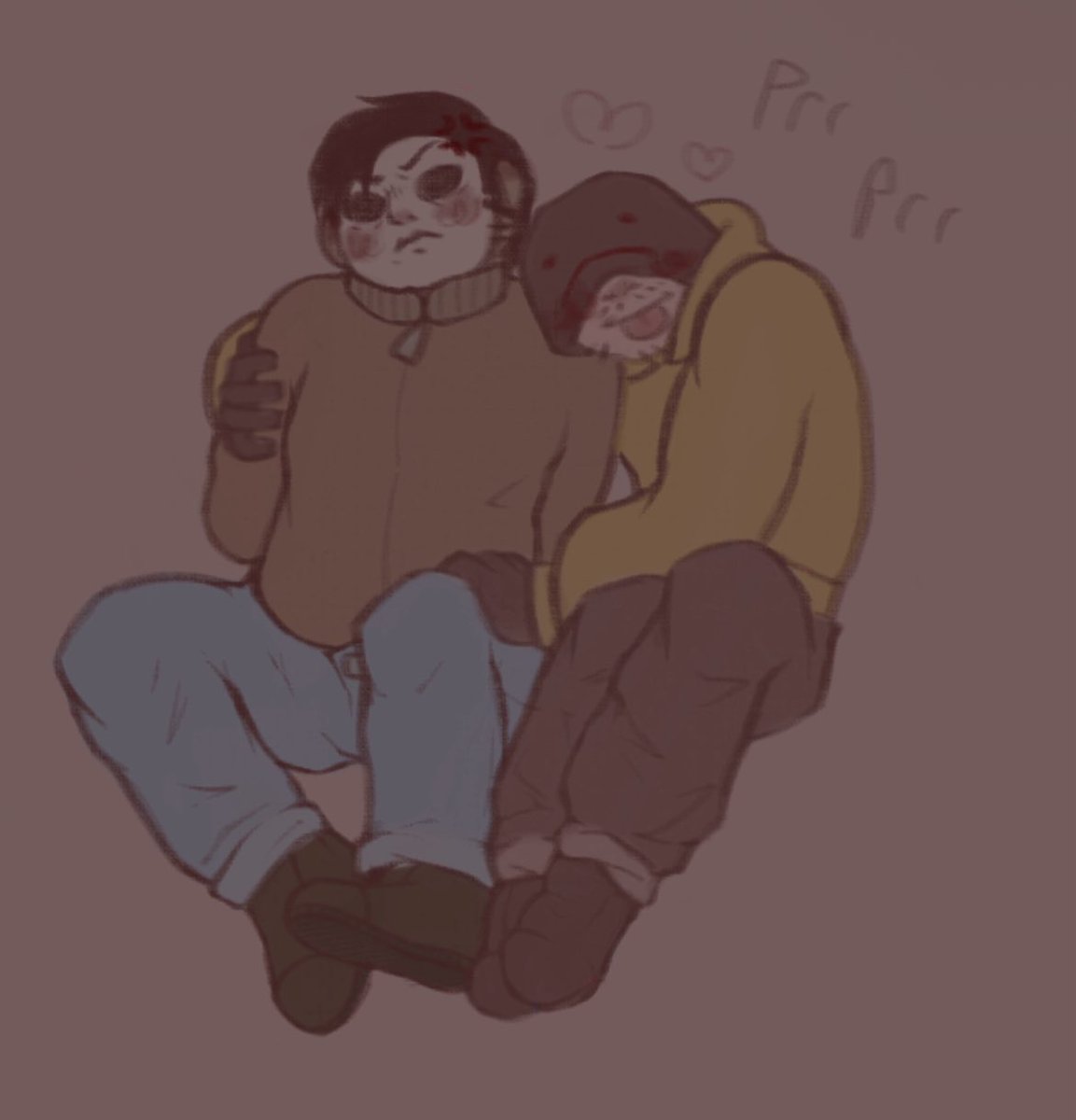 packingsnow's tweet image. Finding ur homeboy tied up and with a broken leg but you wanna cuddle a little before hospital❤️ (shirtless too because I drew it before the jacket and didn’t want it to go to waste) 

-#timmasky
-#masky
-#hoody 
-#marblehornets
-#creepypasta 
-#proxytwt