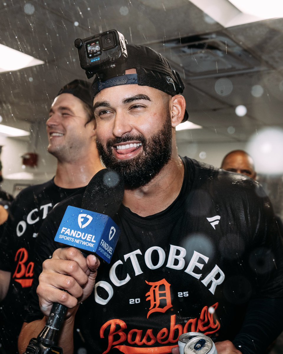 reporting live from the #Postseason celebration, it’s Riley Greene