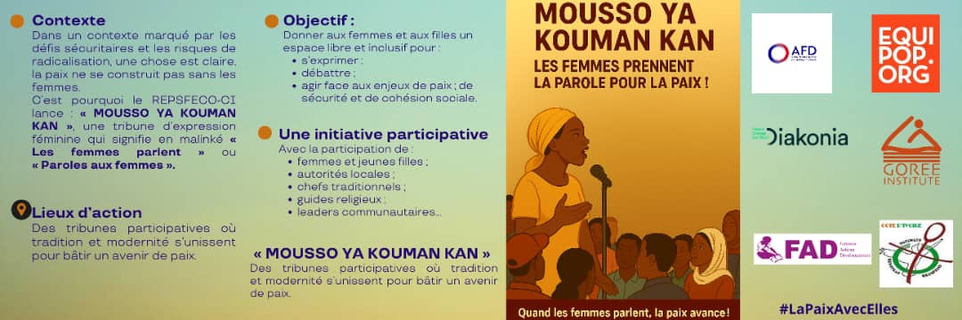 Tribune " MOUSSO YA KOUMAN KAN " ou " PAROLES AUX FEMMES " pour porter haut la voix des femmes 
<a href="/Equipop_Ong/">Equipop</a> <a href="/AFD_France/">Agence Française de #Développement (AFD) 🇫🇷 🇪🇺</a> <a href="/DiakoniaBF/">Diakonia Burkina Faso</a> <a href="/FAD/">Ragtag Heroes ⚔️ Coop Deckbuilder</a> <a href="/GoreeInstitute/">Gorée Institute</a>