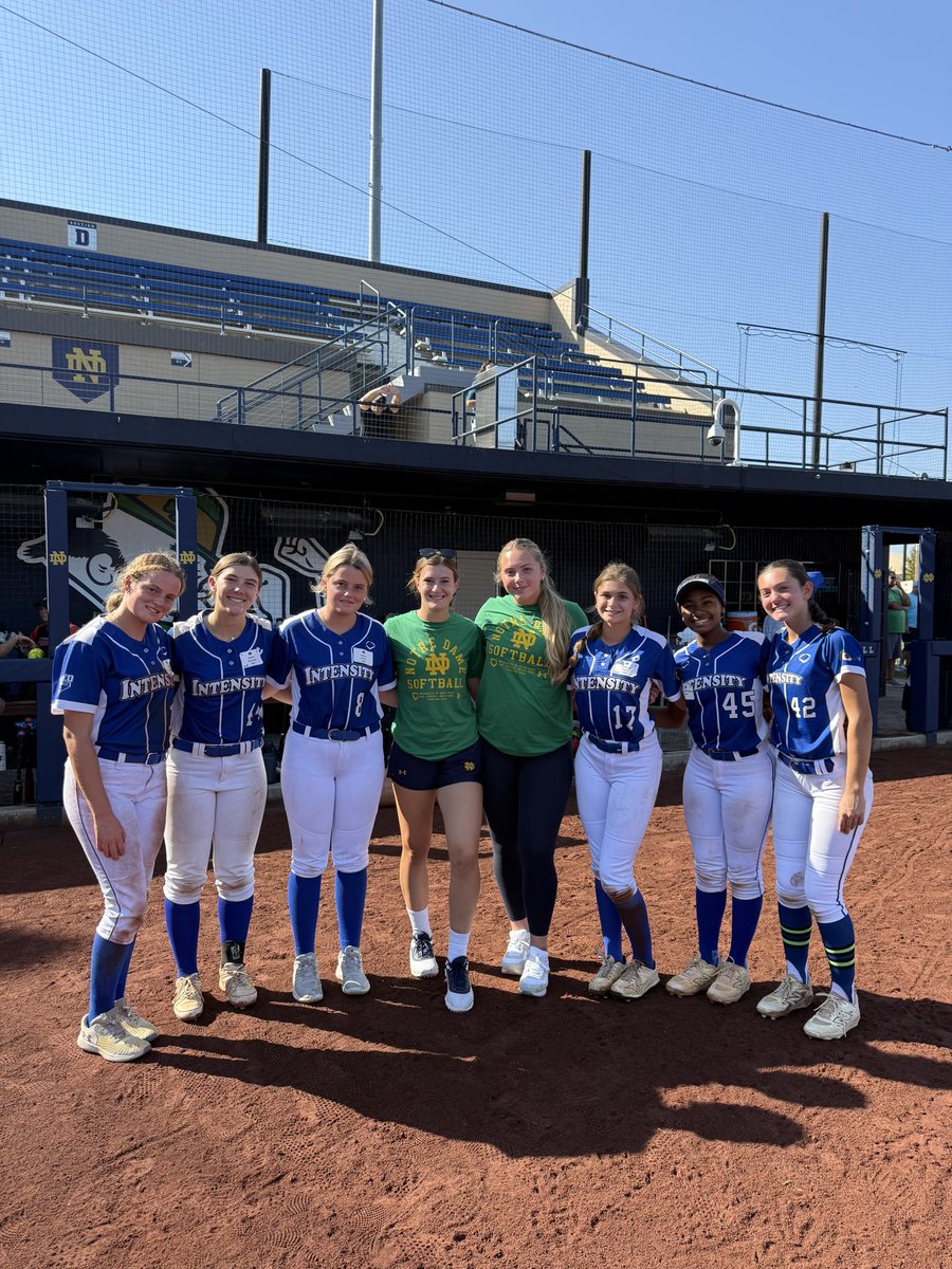 It was a great day <a href="/NDsoftball/">Notre Dame Softball</a> elite pitching camp today! So thankful to see some teammates and <a href="/intensitykod/">Kevin ODonnell</a> Alumni!! Thank you coaches for a great time! 💚☘️

<a href="/CoachDeOliveira/">☘️Irish Coach Boo!☘️</a> <a href="/2Ganeff/">Kris Ganeff</a> <a href="/Coach_pooch/">Mike “Pooch” Perniciaro</a> <a href="/j_spitale/">Jamie Spitale</a> <a href="/TopPreps/">TOP PREPS - Free Sports News, Videos & Information</a> <a href="/SoftballDown/">Down South Softball</a> <a href="/D1Softball/">D1Softball</a> <a href="/SBRRetweets/">Softball Recruiting Reposts</a>