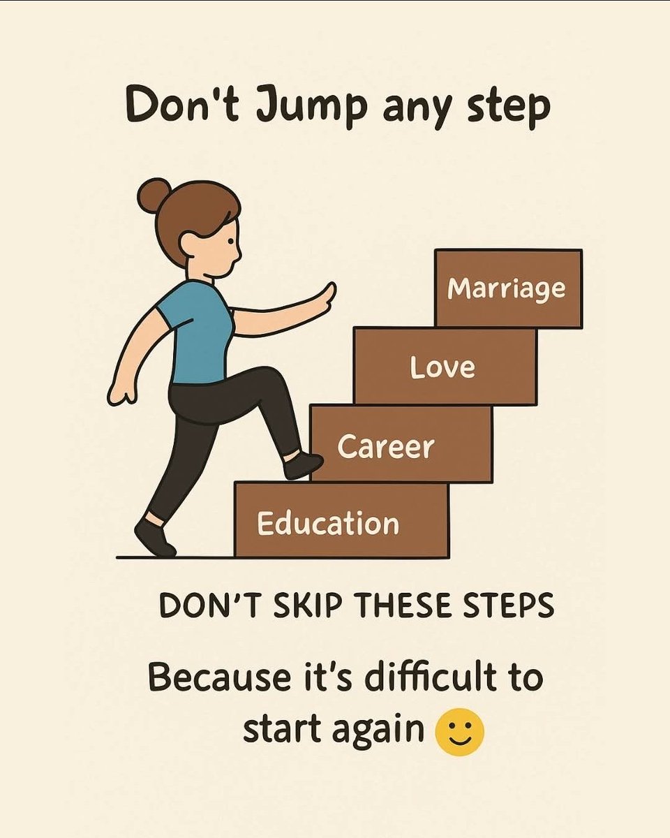 Don't skip any steps, because it's difficult to start again.
#LifeLessons 
#lifetips