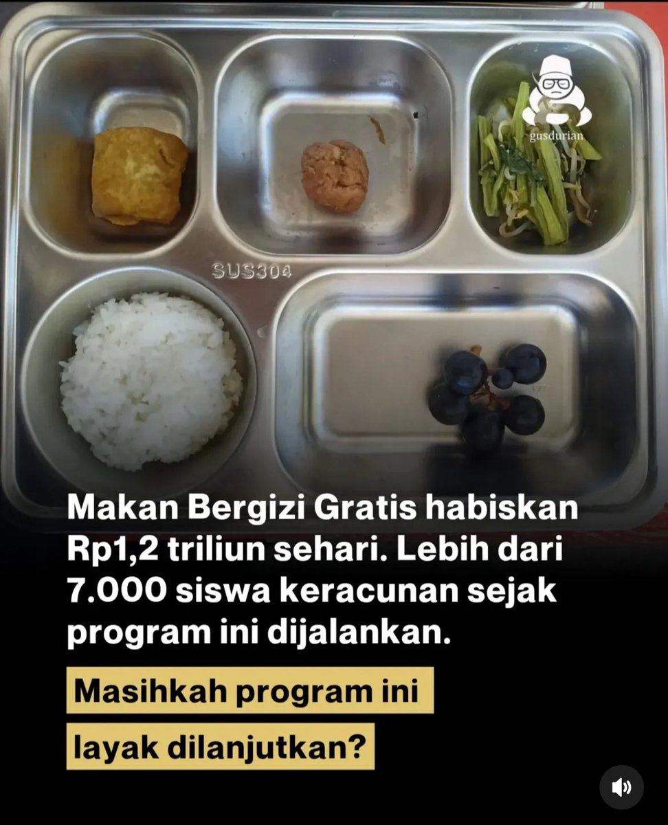 MBG itu proyek politik "gentong babi". Mengelabui rakyat dengan hal instan dan "gratis", sambil ngasih proyek ke mesin politik penyokong kekuasaan.

10% saja (dari 1,2 triliun) jika dibelanjakan untuk memperbaiki fundamental ekonomi rakyat, hasilnya jauh lebih murah dan bergizi.