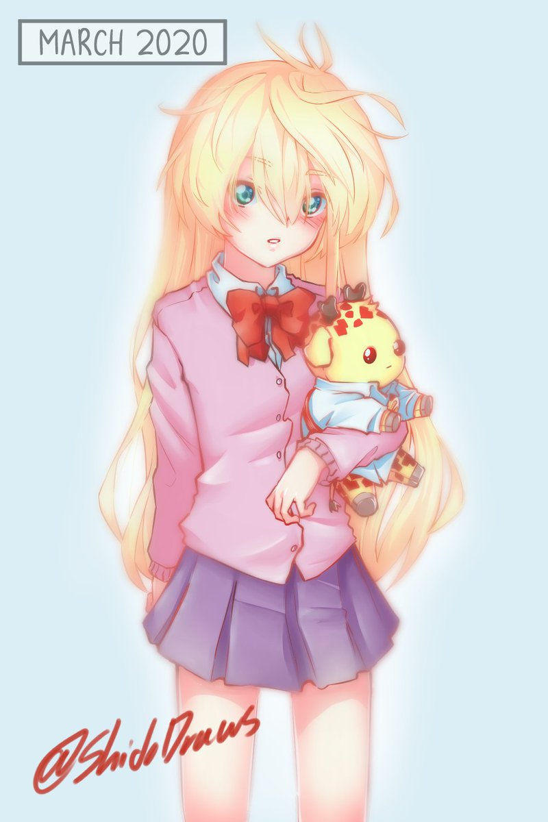 ShidoDraws's tweet image. I decided to redraw an old drawing of Nina, which was the conceptual version of her, the new drawing has her official features in it.

#comic #plushie