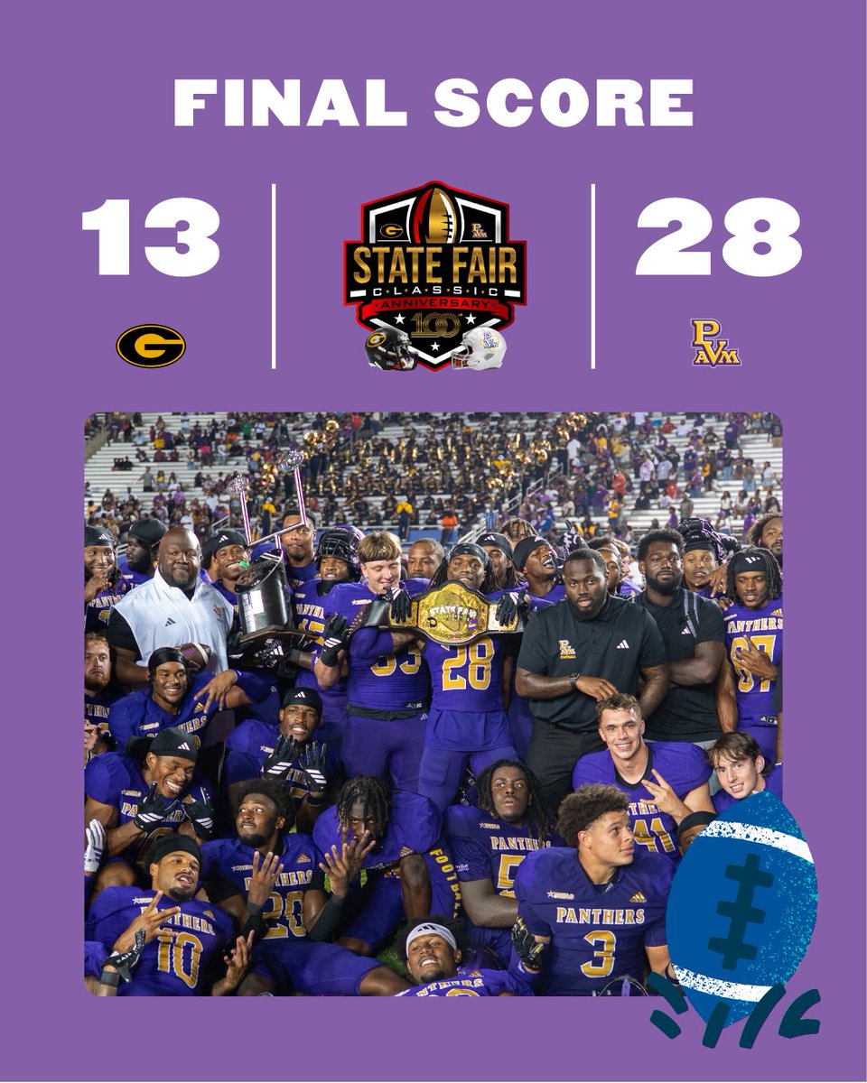 On the 100th anniversary of the State Fair Classic, Prairie View A&amp;M University takes the WIN! 🏈✨