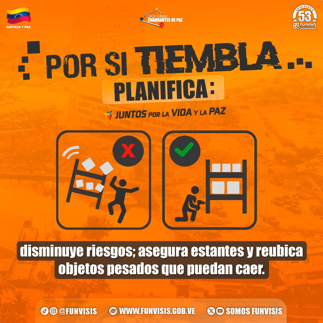 SomosFunvisis's tweet photo. La preparación hace la diferencia. No olvides que los #Sismos no se pueden predecir, por ello debes estar siempre alerta.
Te invitamos a conocer nuestra campaña #PorSiTiembla, allí encontrarás qué hacer antes, durante y después de un terremoto.
#Campaña #FunvisisInforma https://t.co/orHqgIll5N