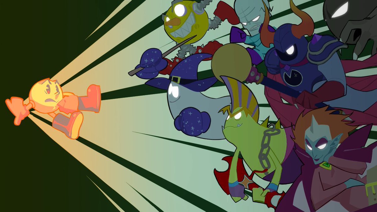 BryanJo97527502's tweet image. Taking advantage of the Pac-Man World 2 Re Pac furor, I will show the art of the Haunting Loop song (from the lol promo video)

Help of some drawings by @ThePermafrostt

#PacManWorld2 #PacMan #PACMAN45TH #fanart #drawing