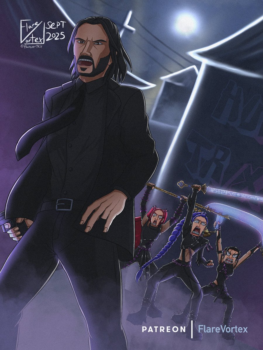 "YEAAAAAAAAAAAAAAAAAAAAH!" 

"YEAH..."

Art by <a href="/FlareVortex_/">Flare 🎨 Comms OPEN!</a> 
#KPOPDEMONHUNTERS #JohnWick