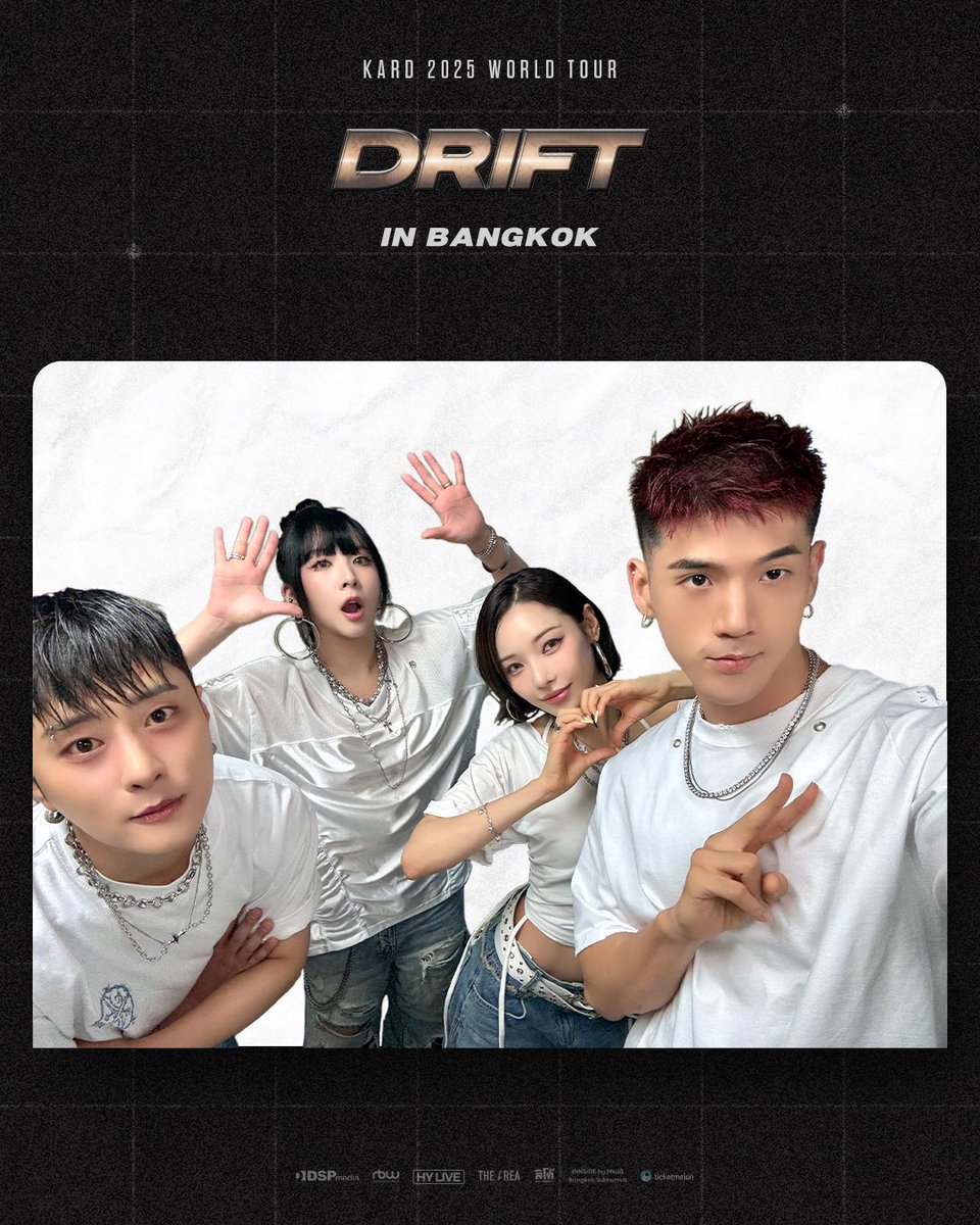D-DAY

HIDDEN KARD ทุกคน พร้อมกันแล้วหรือยัง!!
วันนี้มาสนุกกันให้เต็มที่ในงาน “KARD 2025 WORLD TOUR <DRIFT> IN BANGKOK” ได้เลย 🪩

📅วันแสดง : อาทิตย์ที่ 28 กันยายน 2568 5PM
📍 สถานที่ : LIDO CONNECT 3
💵 ราคาบัตร : VIP  4,500 บาท (บัตรยืน) / GA  3,500 บาท (บัตรยืน)
🎫