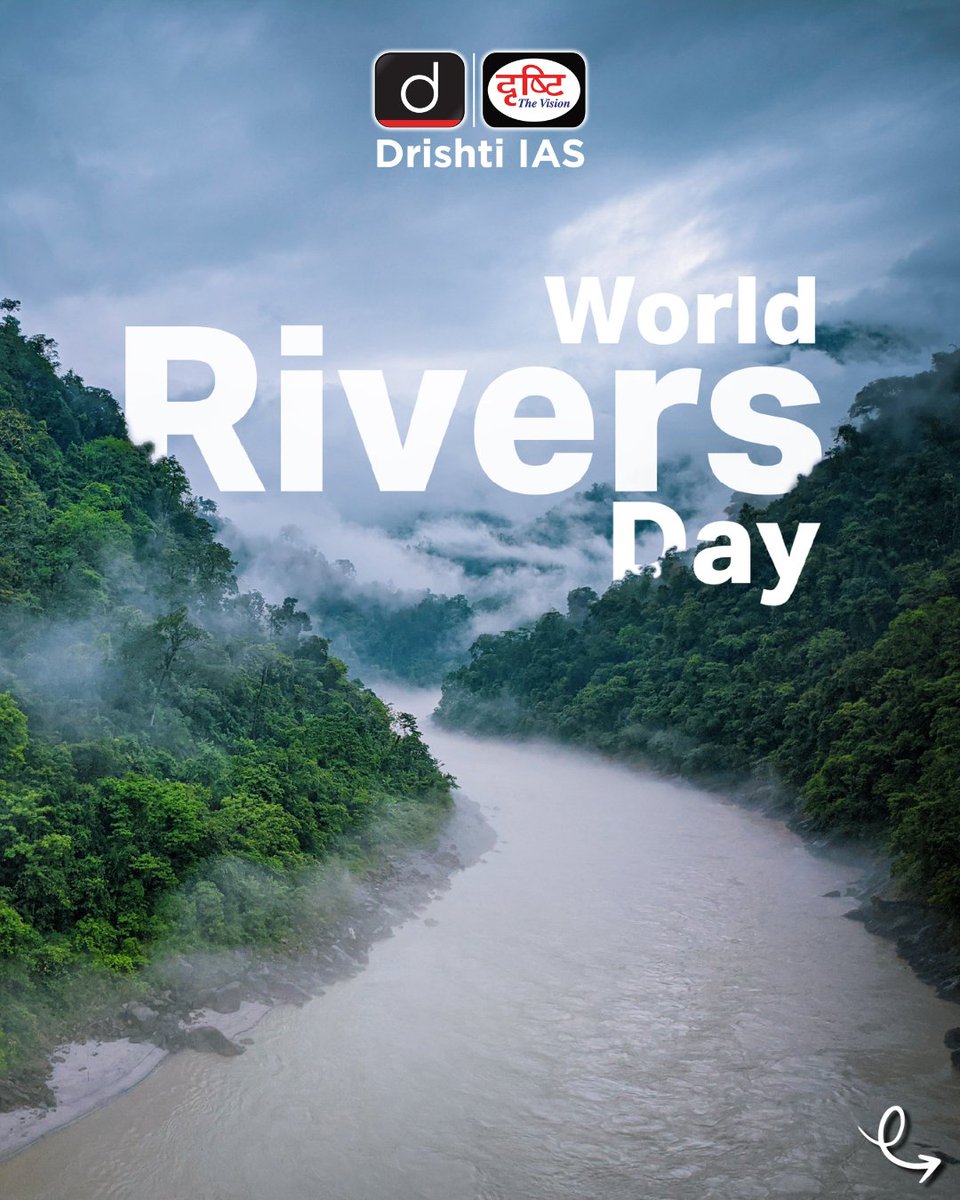 drishtiiaseng's tweet photo. Rivers are the lifelines of Earth — let’s keep them alive.
#WorldRiversDay #HealthyRivers #RiverConservation #SaveRivers #RiversForLife #ProtectRivers #CleanRivers #DrishtiIAS #DrishtiIASSpecialDays #DrishtiIAS #DrishtiIASEnglish https://t.co/9mRE5JRJ8W