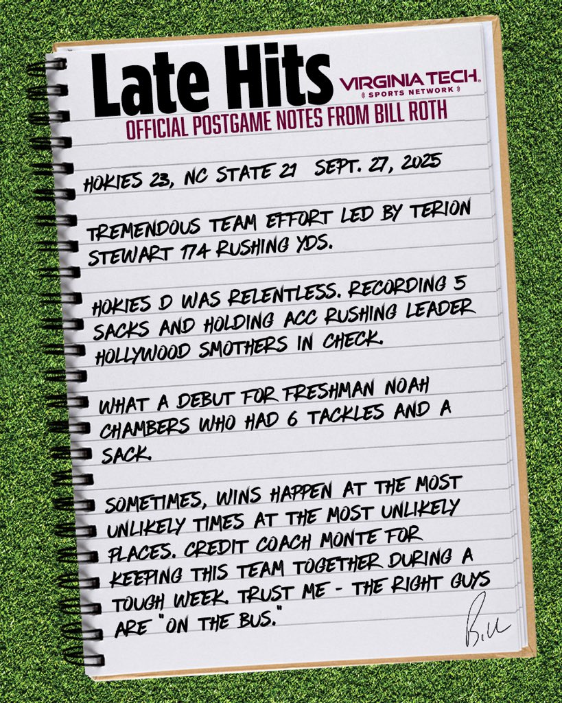 Virginia Tech Sports Network (@hokiesaudio) on Twitter photo ๐๐จ๐ฌ๐ญ๐ ๐๐ฆ๐ ๐ง๐จ๐ญ๐๐ฌ ๐๐ซ๐จ๐ฆ <a href="/BillRoth2020/">Bill Roth</a>๐
#Hokies ๐ฆ๐ ๐๐จ๐ฌ๐ญ๐ ๐๐ฆ๐ ๐ง๐จ๐ญ๐๐ฌ ๐๐ซ๐จ๐ฆ <a href="/BillRoth2020/">Bill Roth</a>๐
#Hokies ๐ฆ๐