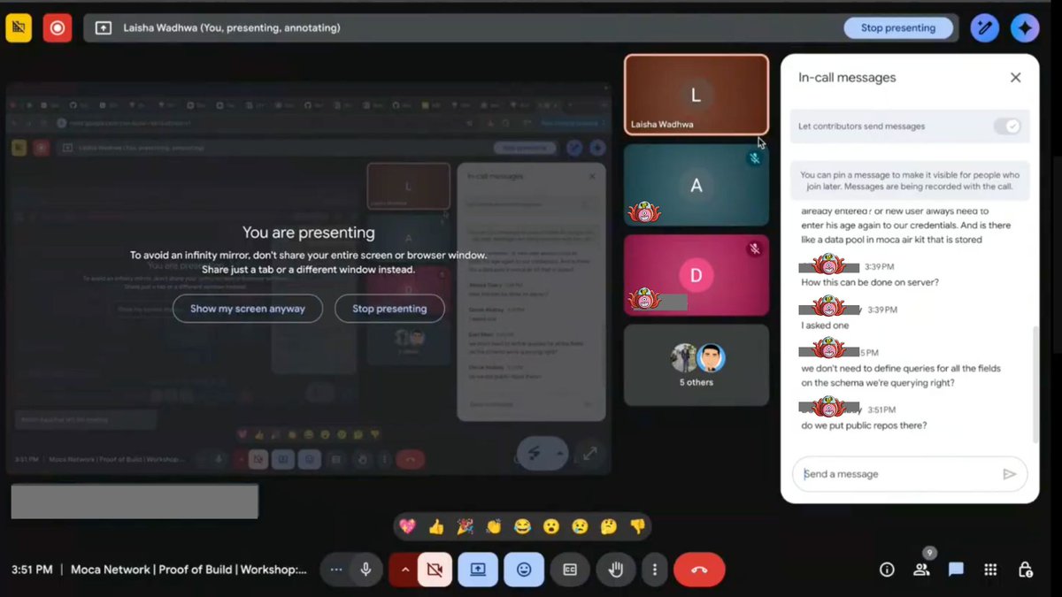💻 Our finalists have been working non-stop, with <a href="/laishawadhwa/">Laisha Wadhwa</a> supporting them every step of the way

The Buildathon has focused on:

- Leveraging Moca Chain and AIR Kit to create secure, privacy-preserving, and scalable solutions
- Enabling self-sovereign identity management
