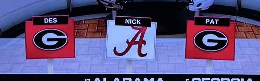“Georgia don’t choke against Alabama again”

Georgia: