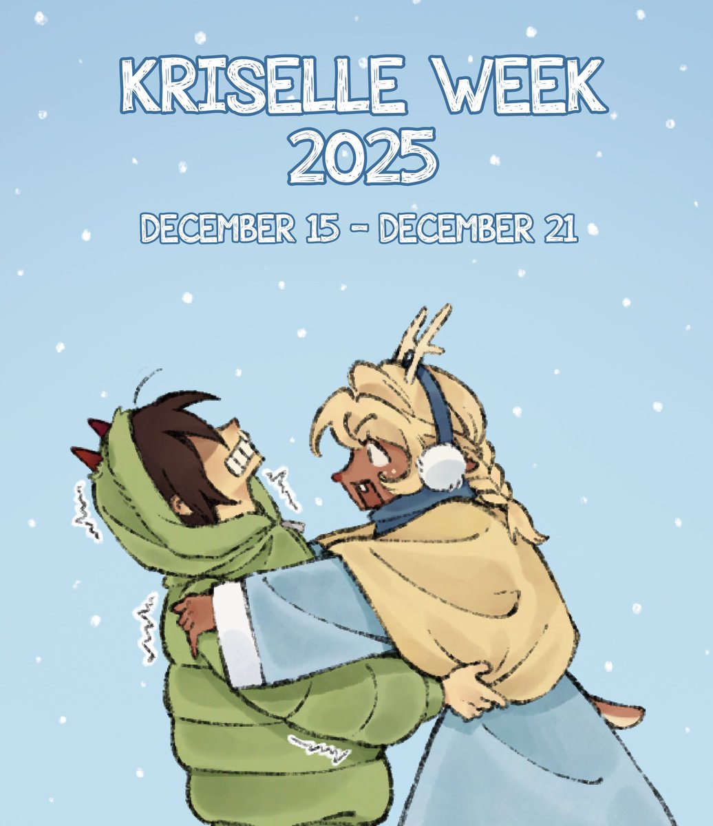 we’re very excited to announce that we’ll be hosting a kriselle week from december 15-21! a prompt list will be posted soon along with the rules, so stay tuned! 🍎❄️

#deltarune #kriselle