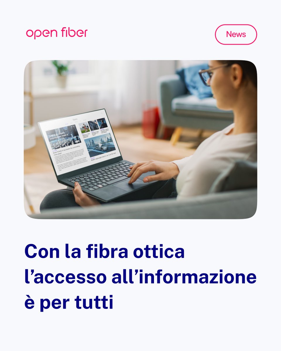 OpenFiberIT's tweet image. 📰 Il #digitaldivide non è solo un gap tecnologico: è un ostacolo ai diritti, alla crescita e alla partecipazione.
Con la #fibraottica #OpenFiber rende l’informazione davvero accessibile a tutti. Leggi la nostra news 🔗 openfiber.it/media/news/fib…
#AccessToInfoDay #IDUAI25