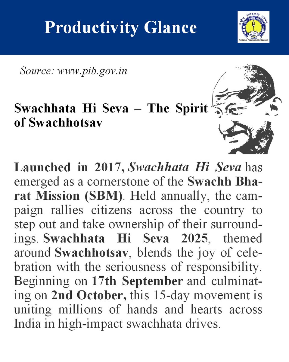 NPC_INDIA_GOV's tweet image. Swachhata Hi Seva – The Spirit of Swachhotsav