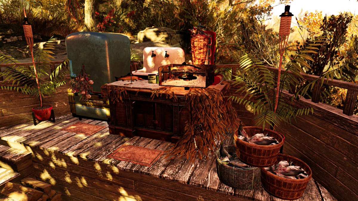 NurseQuantum's tweet photo. Grilled Fish 'n' Potato Crisps restaurant 🐟🥔🍴  (pre-building update camp)

https://t.co/ZJYQxiPixB

Nuka Nurse https://t.co/DbtqgvDsdy