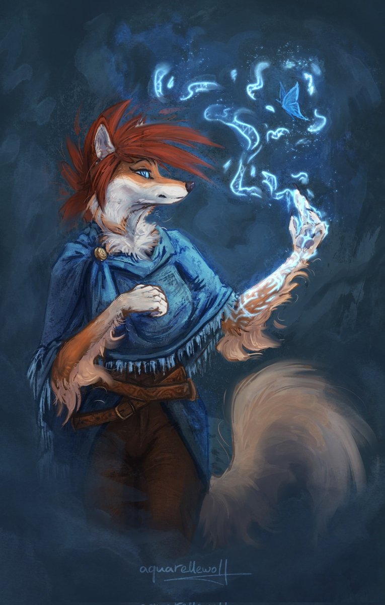 🦋 Cast a butterfly spell 🦋

#aquarellewolf #furryartist #furryartwork #art #artist #magic #fantasy #fantasyart #spell