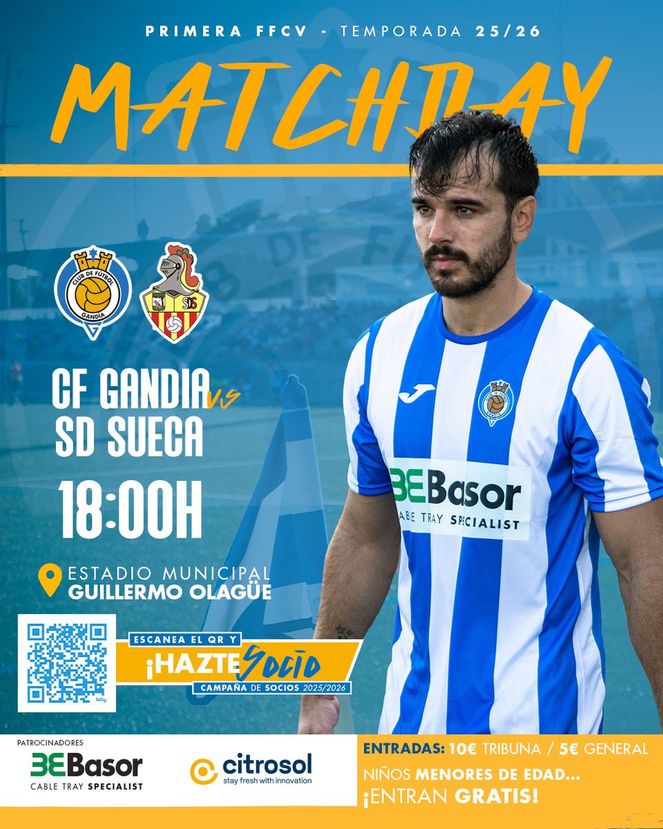 ⚽ DÍA DE PARTIDO ⚽

📈Queremos seguir con esta dinámica y hacernos fuertes en casa 💙🤍

🆚 #GandiaSueca
🏟️ Guillermo Olagüe
🕕 18:00h

ℹ️ Estaremos renovando y haciendo nuevos socios antes del partido de 16:00h a 17:30h.