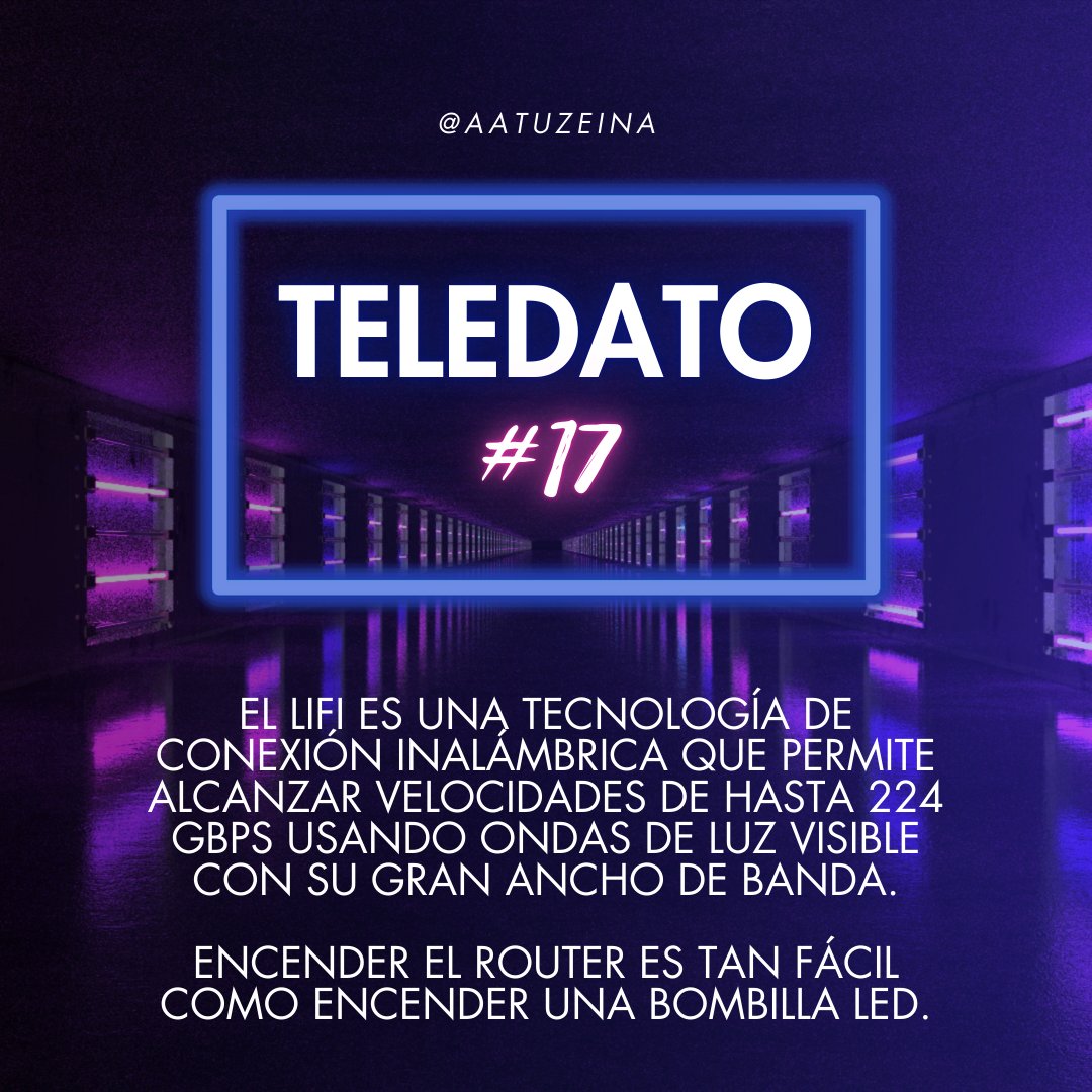 💡El LiFi usa bombillas LED para generar impulsos ópticos imperceptibles llenos de información. 

✈️Como un código Morse ultrarrápido que reduce las interferencias, importante en hospitales o aeronaves.

📱Con receptores que descodifican alcanzando velocidades superiores al WiFi.