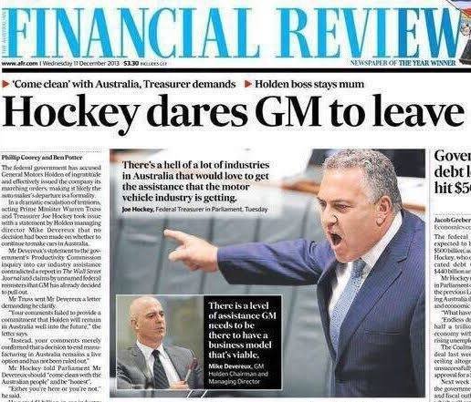 <a href="/KosSamaras/">Kos Samaras</a> And a reminder that in 2013 it was Liberal Joe Hockey who dared them to leave. And they did. With 40,000 job losses across the country.