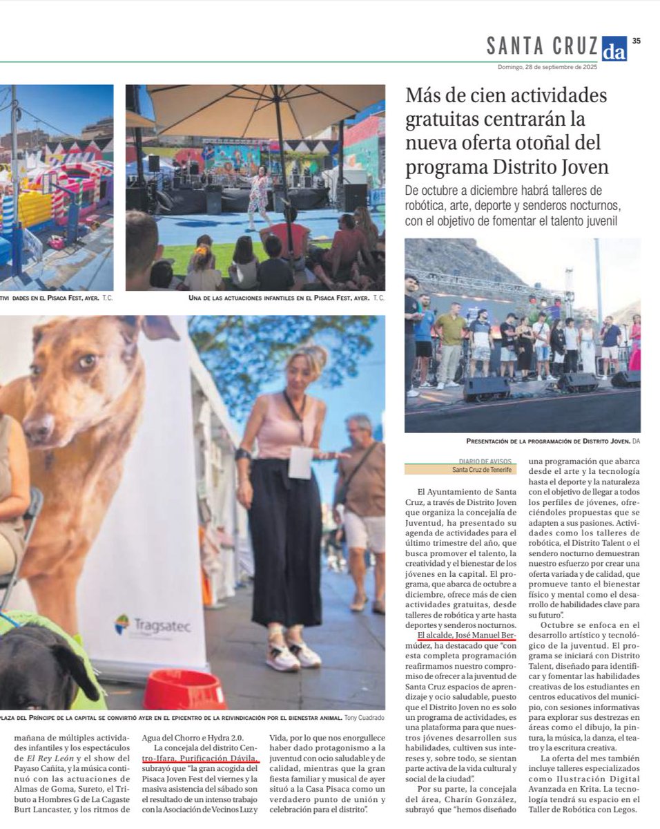 Santa Cruz de Tenerife demuestra cada fin de semana su dinamismo y vitalidad, con actividades para toda la familia y en toda la Ciudad que fomentan no solo el ocio saludable, sino el comercio y restauración, motor de economía y empleo. Atrás quedan leyendas urbanas inmovilistas.