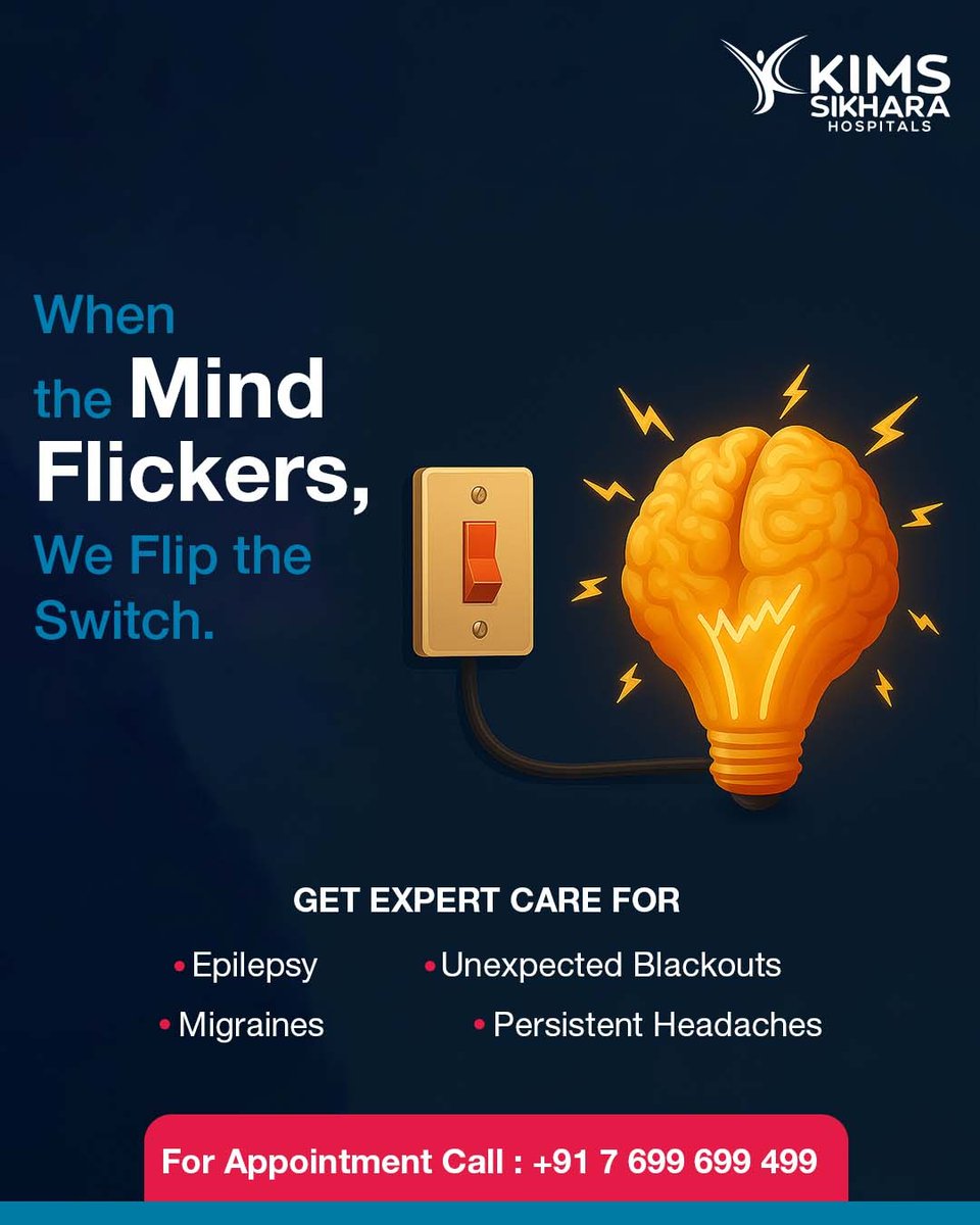 KimsSikhara's tweet image. Struggling with brain-related issues? Consult our expert neurologists at KIMS SIKHARA Hospitals, Guntur! Your health is our priority. 🧠💙

#Neurology #BrainHealth #KIMSSIKHARA #Guntur #HealthcareExperts