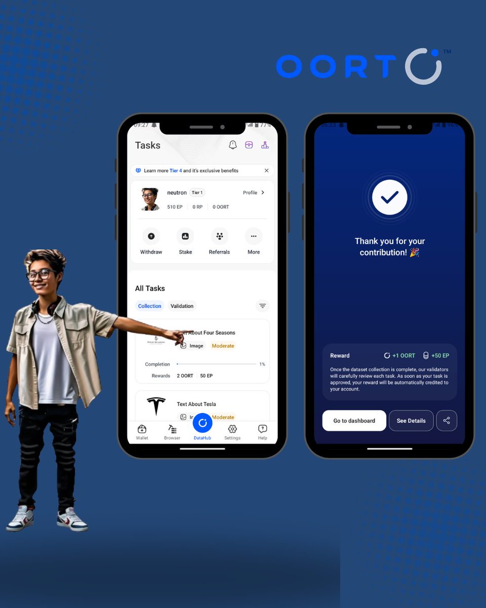 Just completed my first task on OORT DataHub and earned $OORT as a reward! 💎

Contributing data isn’t just valuable for #DeAI,  it’s also rewarding for us as users. ✨

Start your own journey &amp; claim your rewards here 👉 datahub.oortech.com/home

#OORT #Web3 #AI