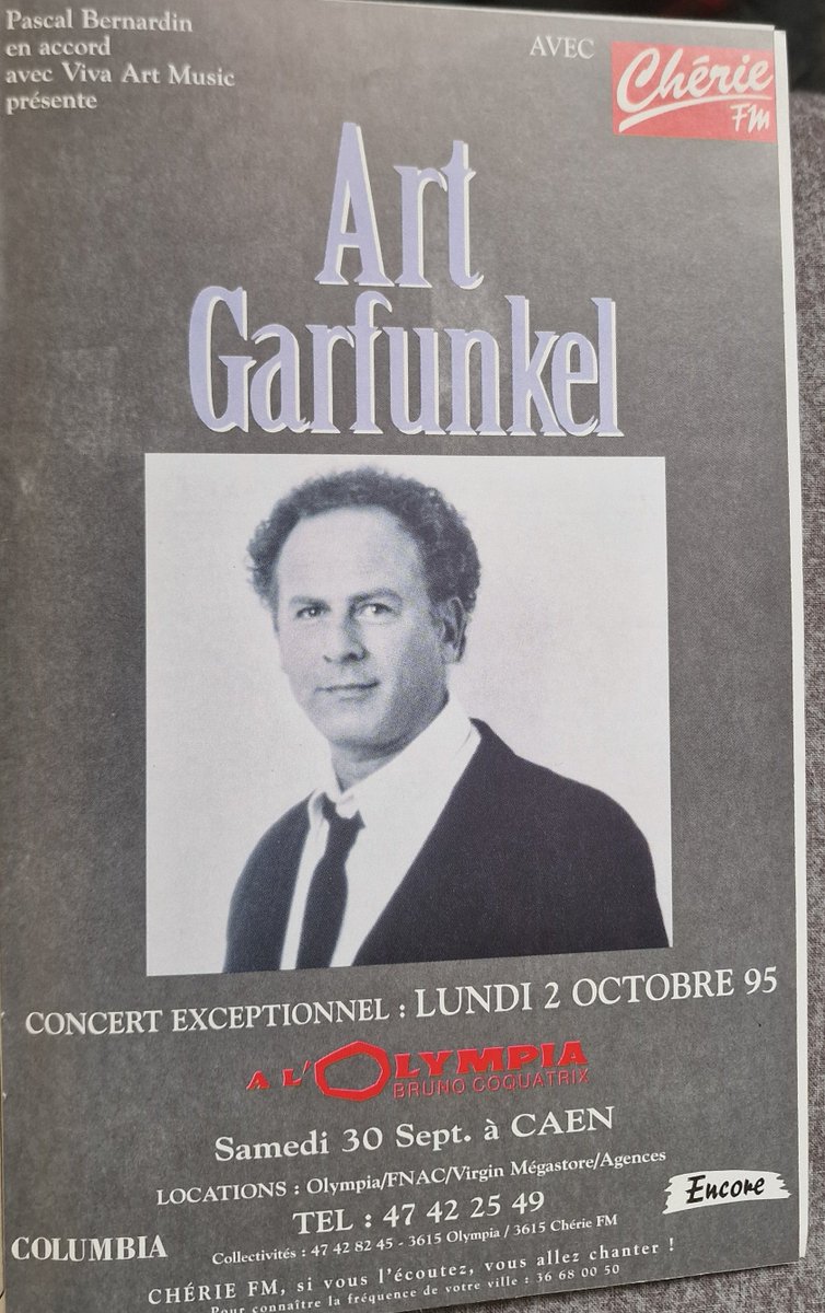 Il y a 30 ans, Art Garfunkel était à l'olympia.