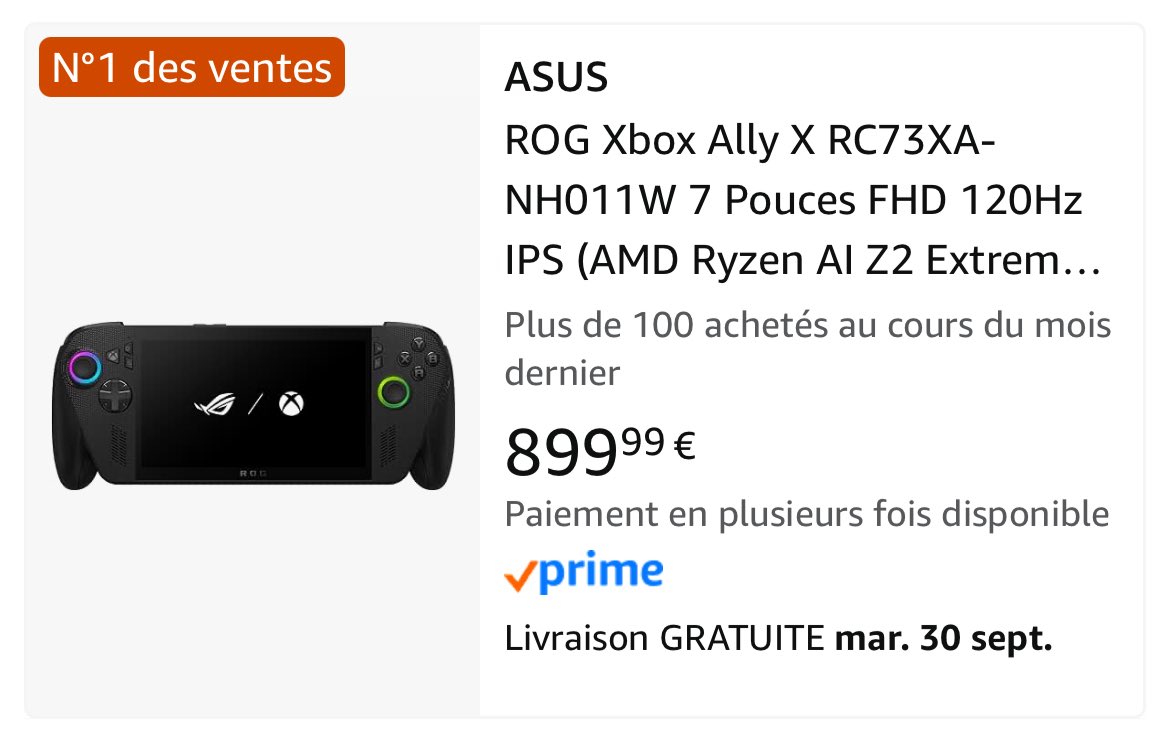 Je vois partout « rupture des Xbox Rog Ally sur le store Microsoft ». Il faut pondérer !
1: on influe sur le marché avec une montée des prix non cohérente 
2: on ne connaît pas les stocks sur MS store qui reste un acteur de niche e-commerce
3: elles sont disponibles partout