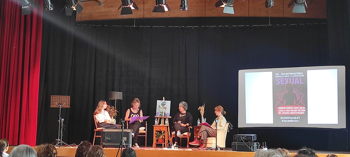 SILBELFS's tweet photo. Seguimos no #congresofeministagalego coa mesa sobre a "Falacea da prostitución" con Sarah Berlori, Silvia Pérez Freire  e Alicia Boluda https://t.co/nVsCkT1FrV