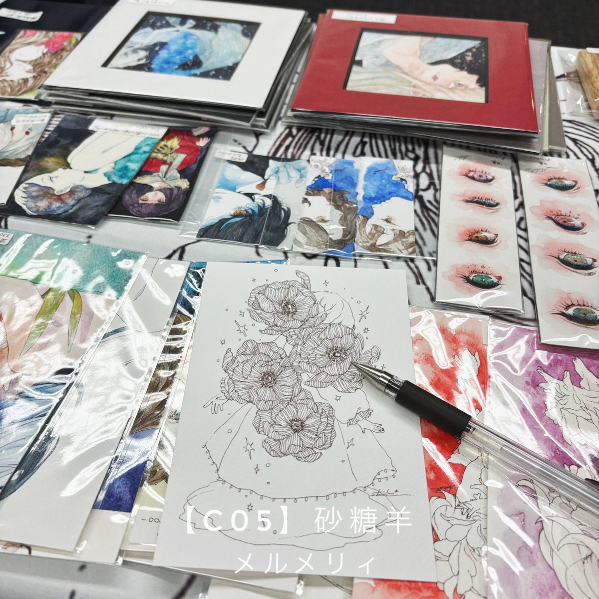 本日ものんびり描いております〜！
ぜひ遊びに来てください〜⋆⸜ ⸜ ꪔ̤̮ ⸝‍ ⸝⋆

#メルメリィ 【C05】砂糖羊