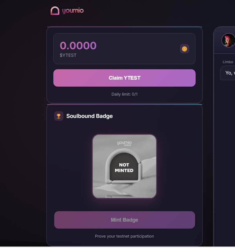 <a href="/youmio_ai/">Youmio</a> <a href="/youmio_ai/">Youmio</a>  i haven't been able to claim any ytest to start the projects... it keeps on rolling without bringing any option out... pls what is happening?