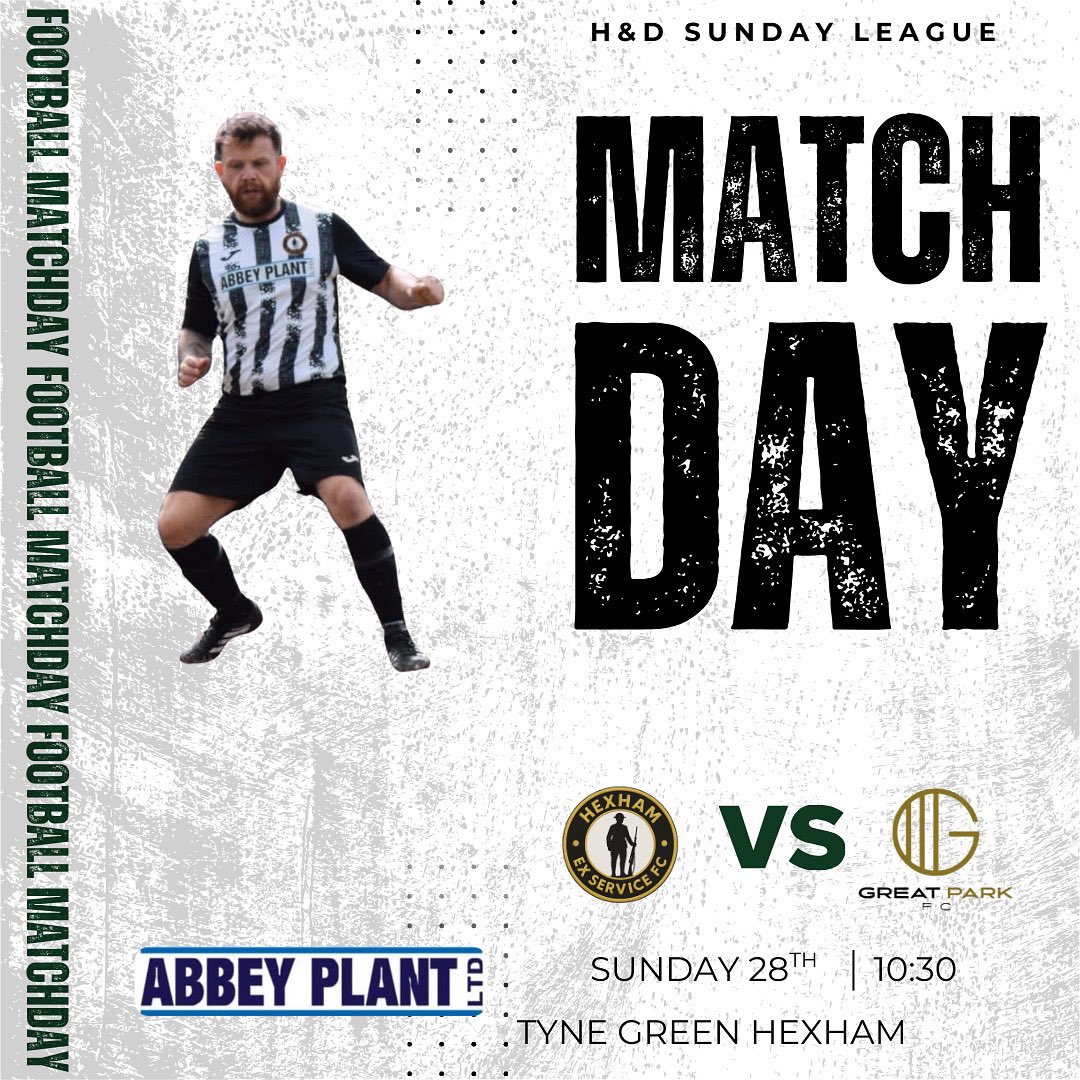 Matchday 5! ⚽️

We’re back in action at home this Sunday after a 2-week break, as we take on Great Park FC.

📍 Tyne Green Hexham
🕥 Kick-off: 10:30am

The lads are looking to bounce back and put in a big performance after two tough results in recent weeks. 💪

#uptheex