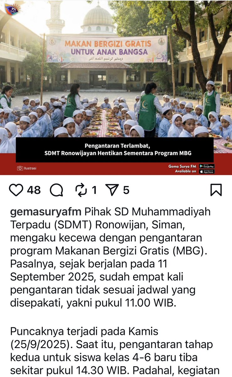 MBG sebaiknya dikelola sekolah saja.