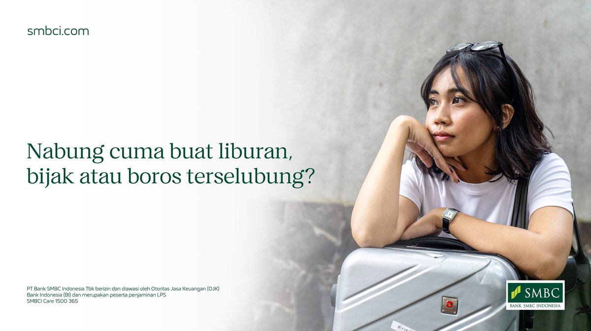 smbc_indonesia's tweet photo. Nabung cuma buat liburan, bijak atau boros terselubung?
Sebuah perdebatan klasik: self-reward vs financial planning. Cek lanjutannya di bawah! https://t.co/ZuaKDF4L5J