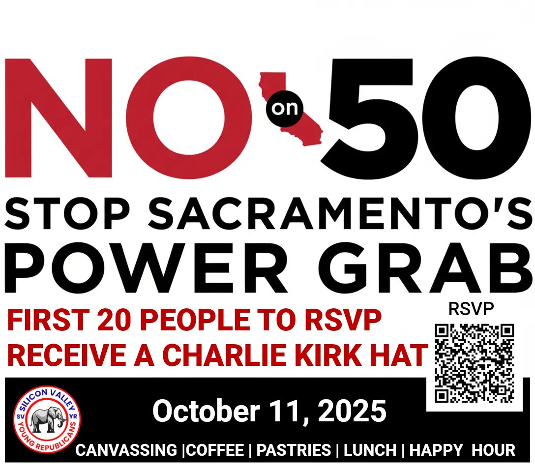 🚨 Santa Clara County! Join the fight against Prop 50! Enjoy Starbucks coffee, Greenlee's Bakery pastries, voter training, canvassing, and networking with like-minded people. Lunch and happy hour to follow! Thank you, <a href="/zackyforgov/">Leo Zacky For Governor 2026</a>, for sponsoring!