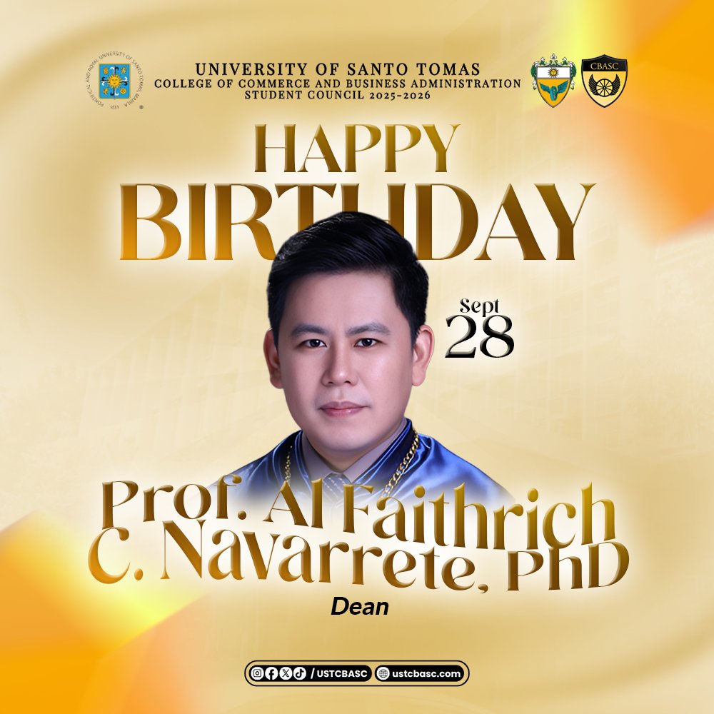 USTCBASC's tweet photo. Wishing a very Happy Birthday to our esteemed Dean, Prof. Al Faithrich C. Navarrete, PhD! https://t.co/eZ8akYnQ6Q