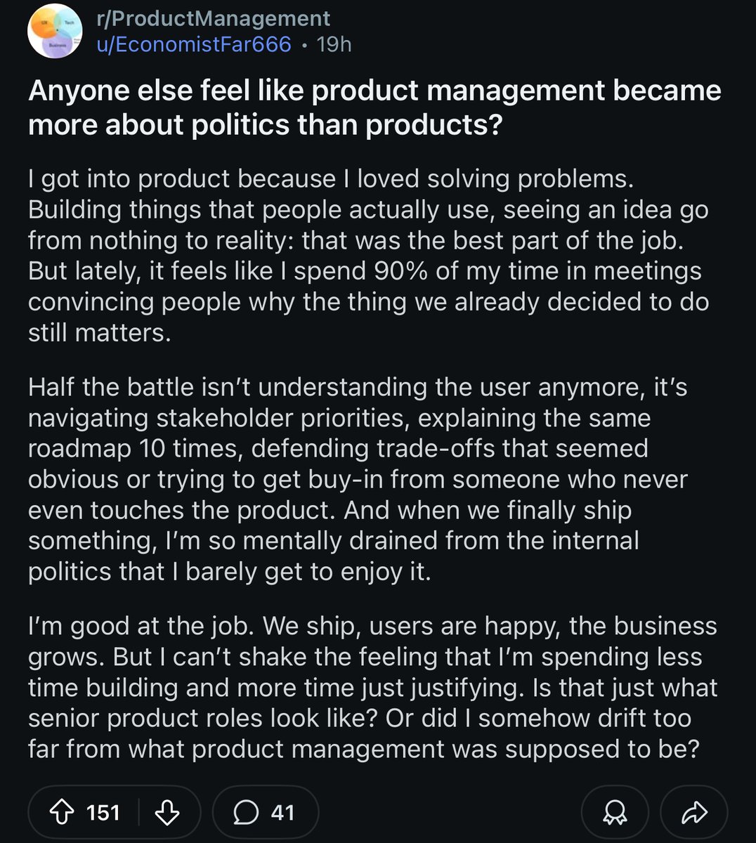 Every PM eventually realizes this, and it has always been this way: