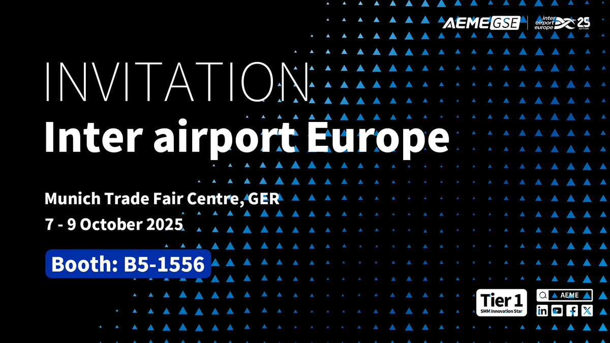 aeme_global's tweet image. 🚀 10 days to inter airport Europe!
Meet AEME GSE and discover EcoTug, the latest battery-powered GPU offering higher efficiency, greater flexibility, lower emissions, and advanced safety.
📍 Booth: B5-1556
#airport #groundpowerunit #GSE #groundhandling