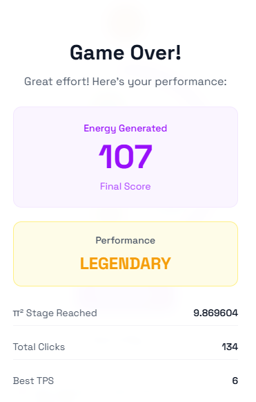 Lots_Collection's tweet image. My best Reactor Game score on @Pi_Squared_Pi2.