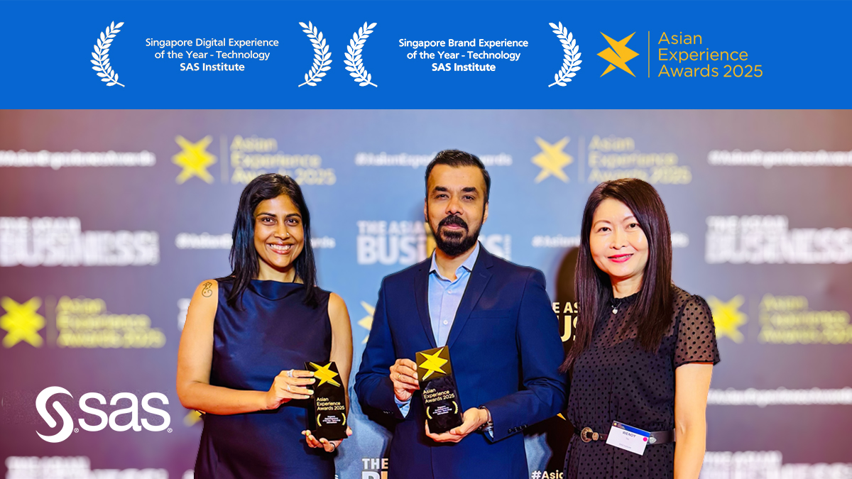 SASAsiaPacific's tweet photo. We’re incredibly honoured to take home both the Singapore Brand Experience of the Year and Singapore Digital Experience of the Year at the Asian Experience Awards 2025. https://t.co/asQgfHNIuu
#AsianExperienceAwards #OneSAS #DataAIPulse #B2BMarketing https://t.co/7FTYjtEc5u